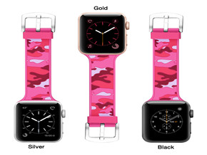 玫紅色迷彩（cǎi）表帶