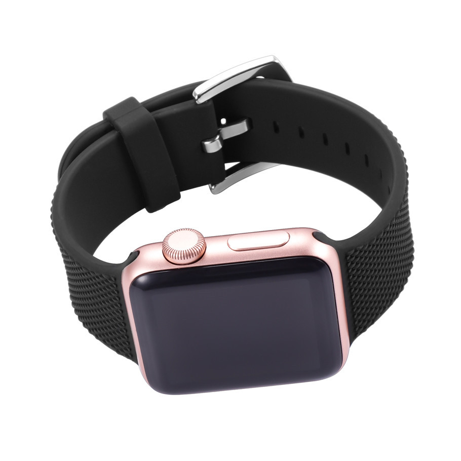 蘋果矽迷碳纖維紋(wén)黑色矽膠表帶 蘋果矽迷碳纖維紋黑色矽膠表帶